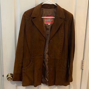 Brown Suede Western Leather Blazer